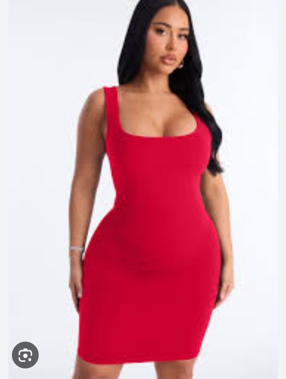 Fashion Nova Vibrant Red Midi Dress - Spandex - Size XS/S